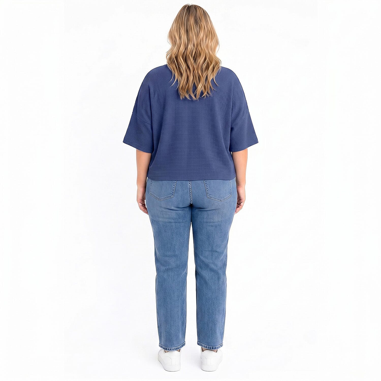 Ladies V-Neck Batwing Top (One Size) - Navy