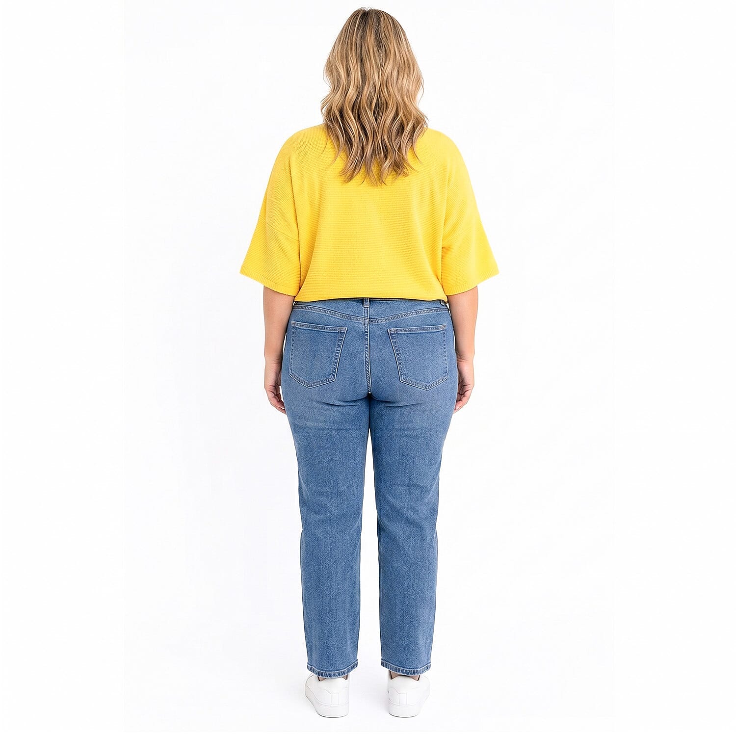 Ladies V-Neck Batwing Top (One Size) - Lemon
