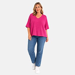 Ladies V-Neck Batwing Top (One Size) - Lilac