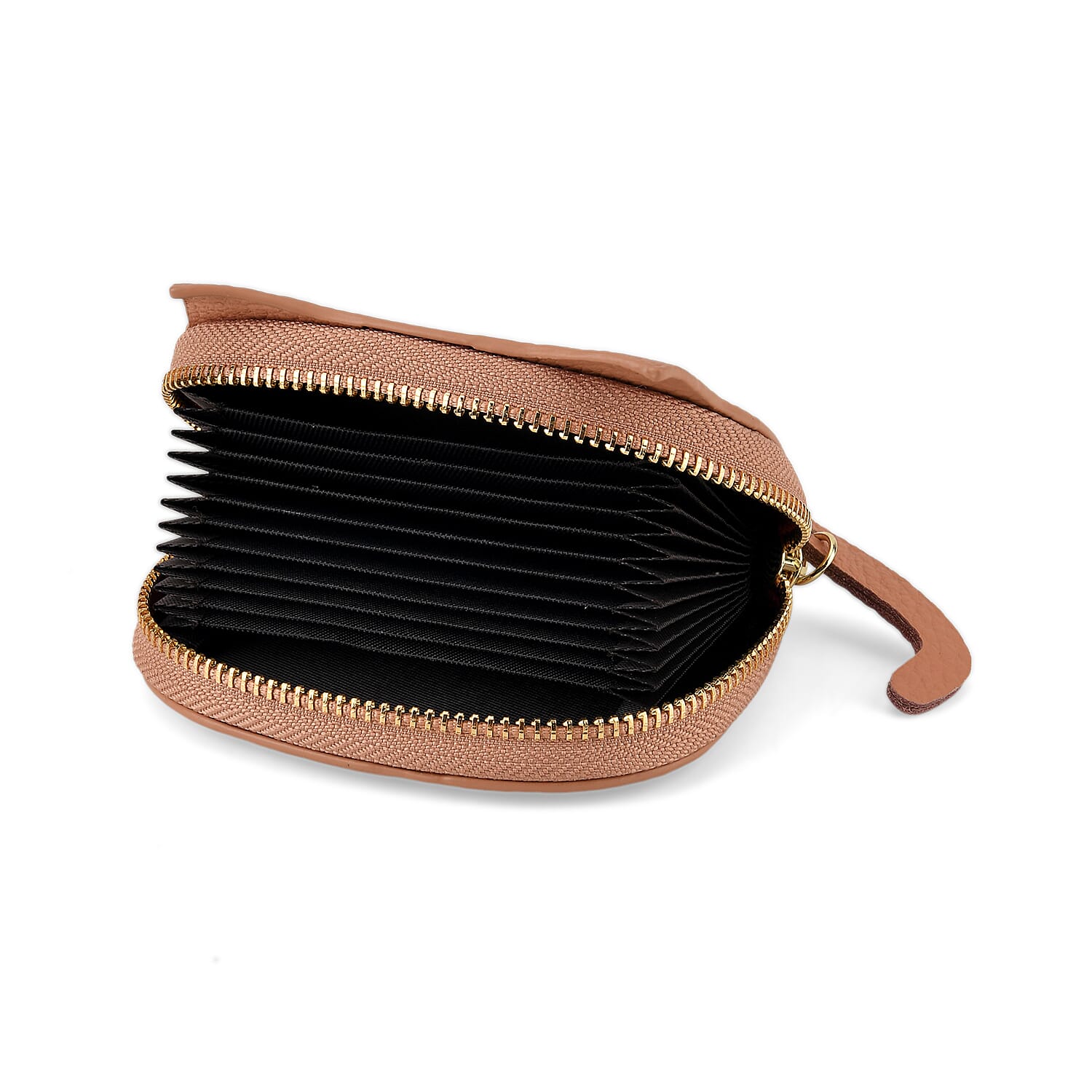 Genuine Leather RFID Blocking Novelty Cat Wallet - Dusty Rose