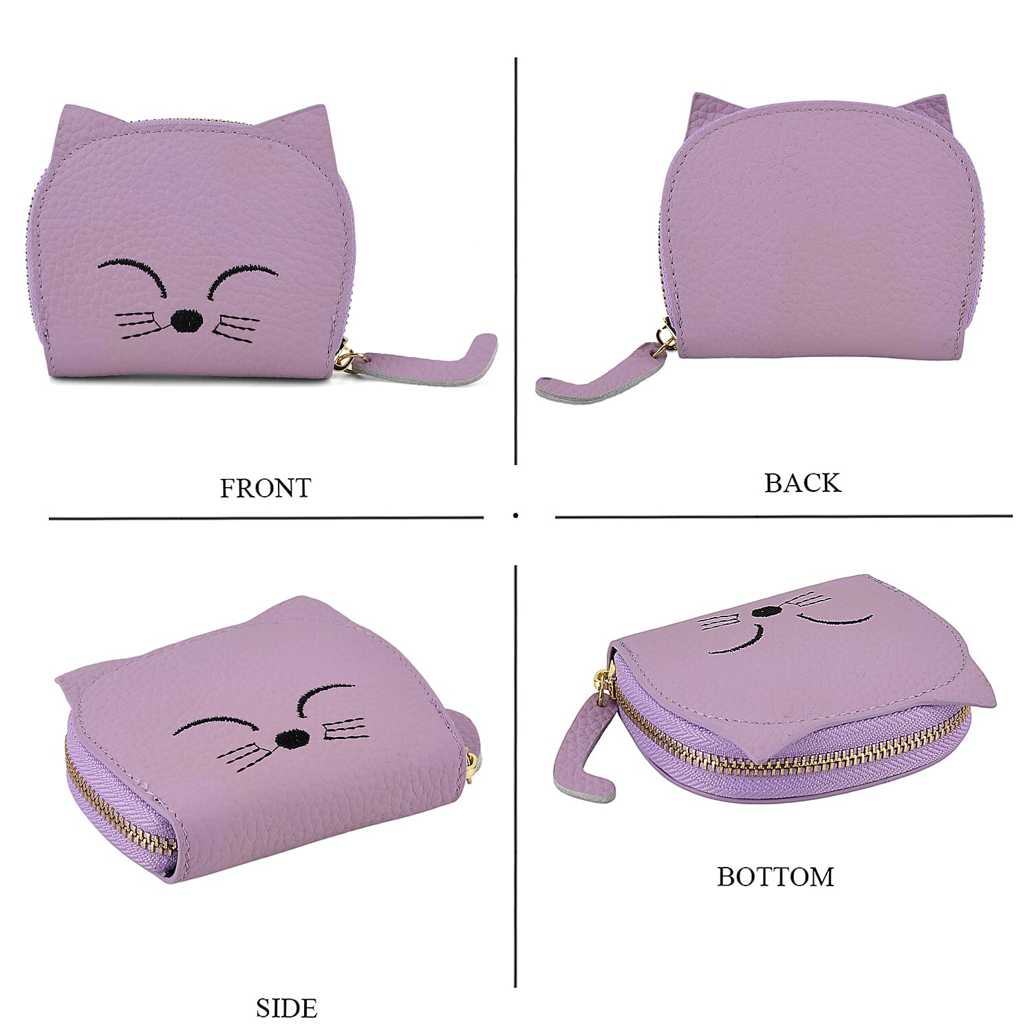 Leather Patterned Wallet (Size 10x9x2 ) - Purple