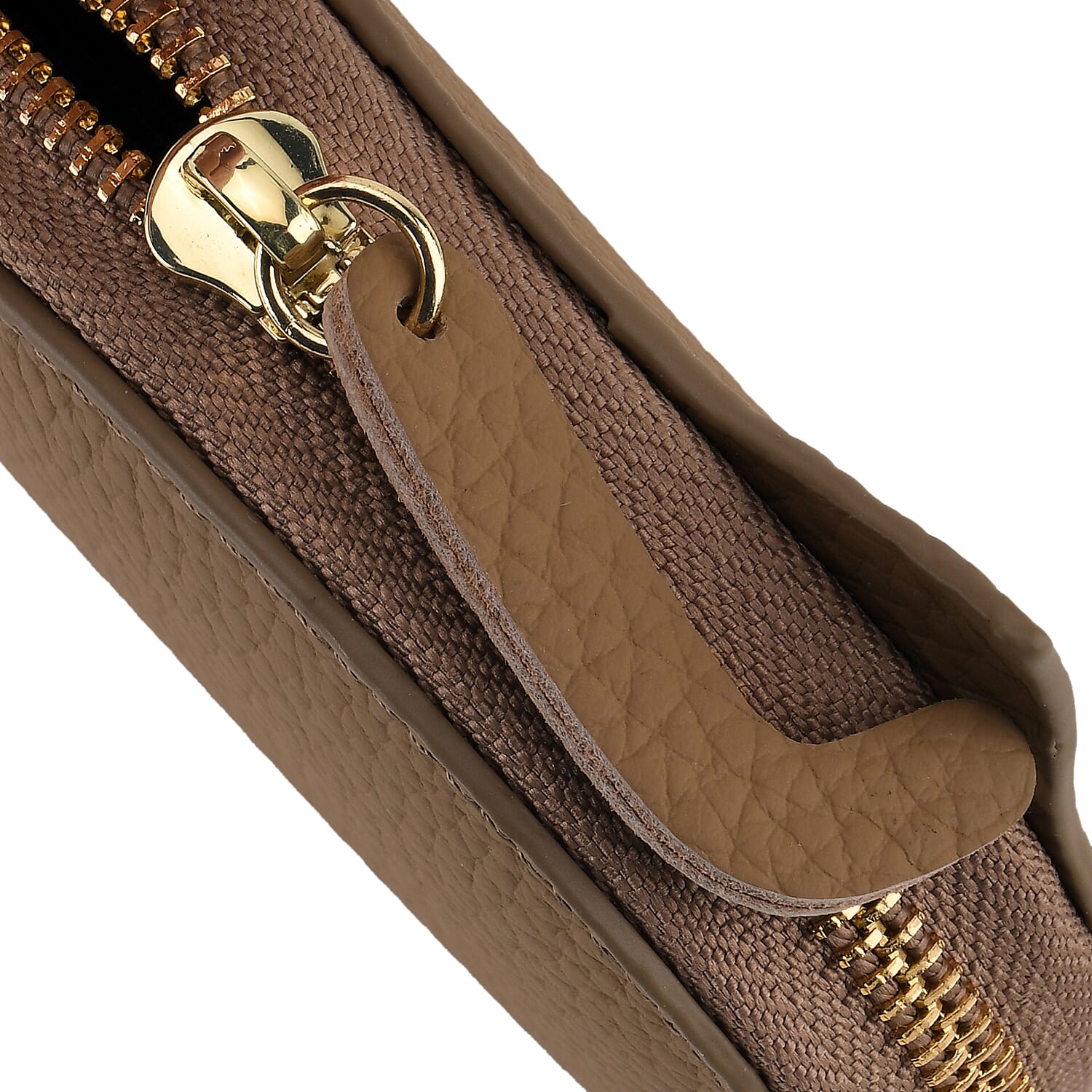 Leather Patterned Wallet (Size 10x9x2 ) - Khaki