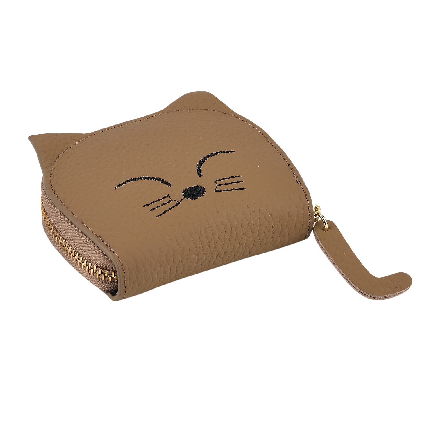 Leather Patterned Wallet (Size 10x9x2 ) - Khaki
