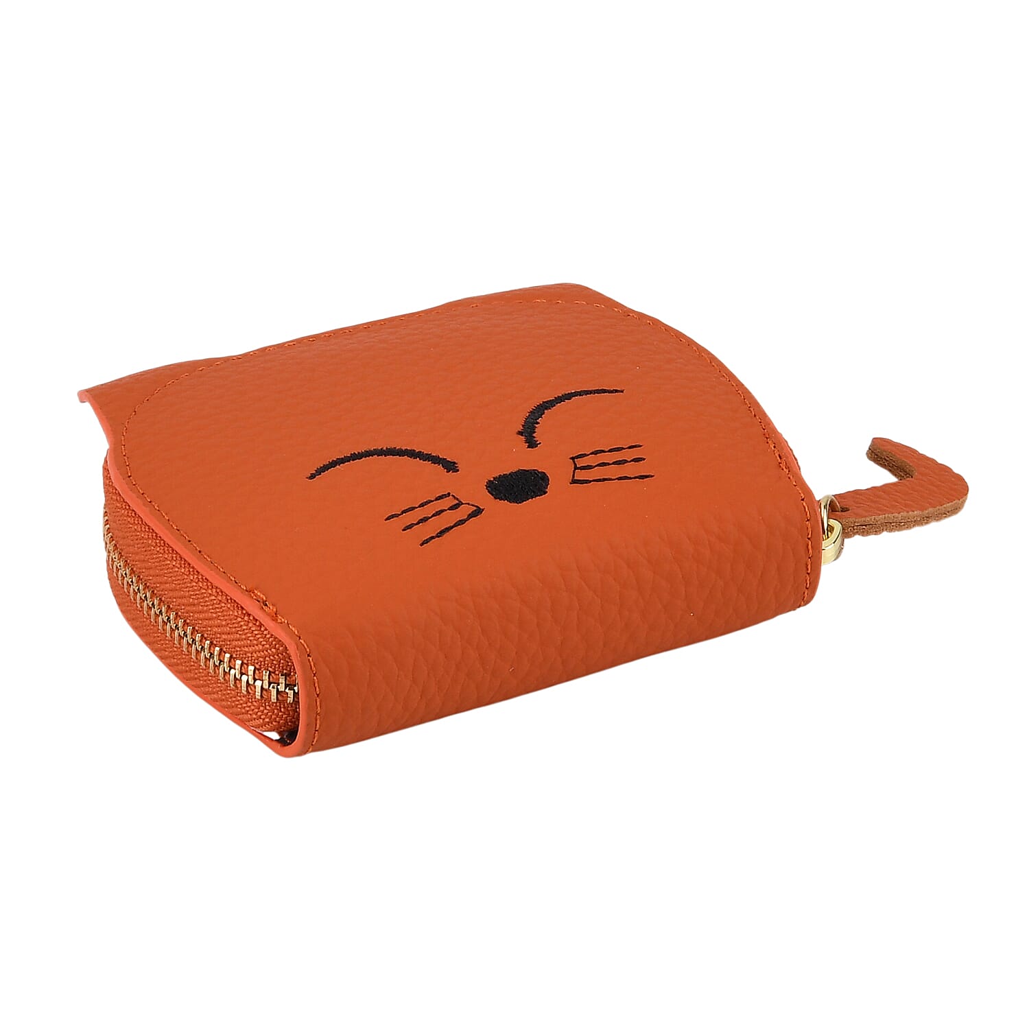 Leather Patterned Wallet (Size 10x9x2 ) - Orange