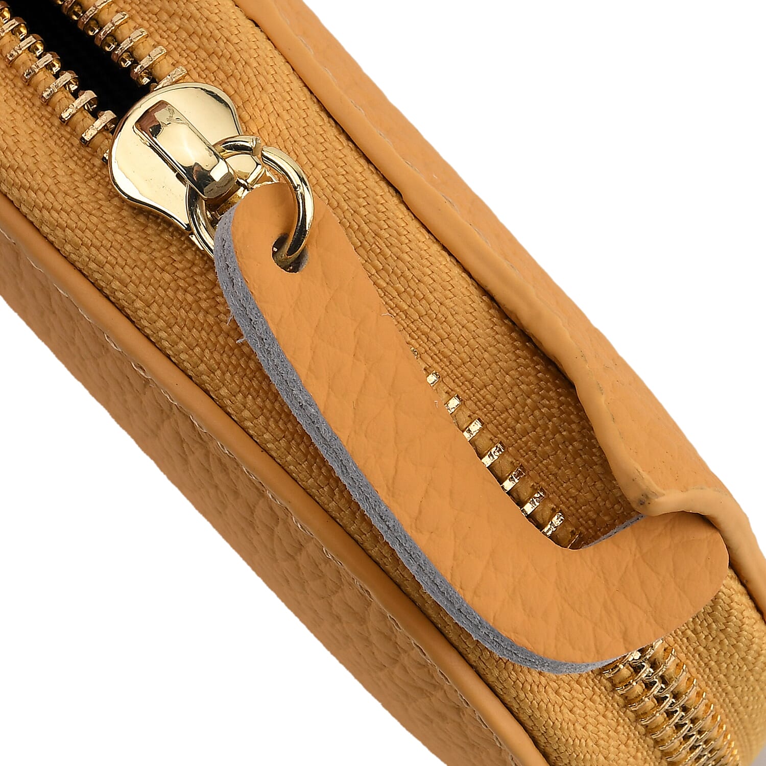 Leather Patterned Wallet (Size 10x9x2 ) - Yellow