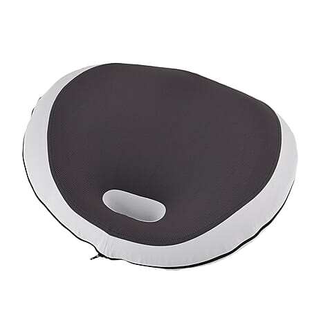 LIVMORE Orthopaedic Memory Foam Seat Cushion with Four-Season Cover (50 x 46 x15cm) - Grey & Black