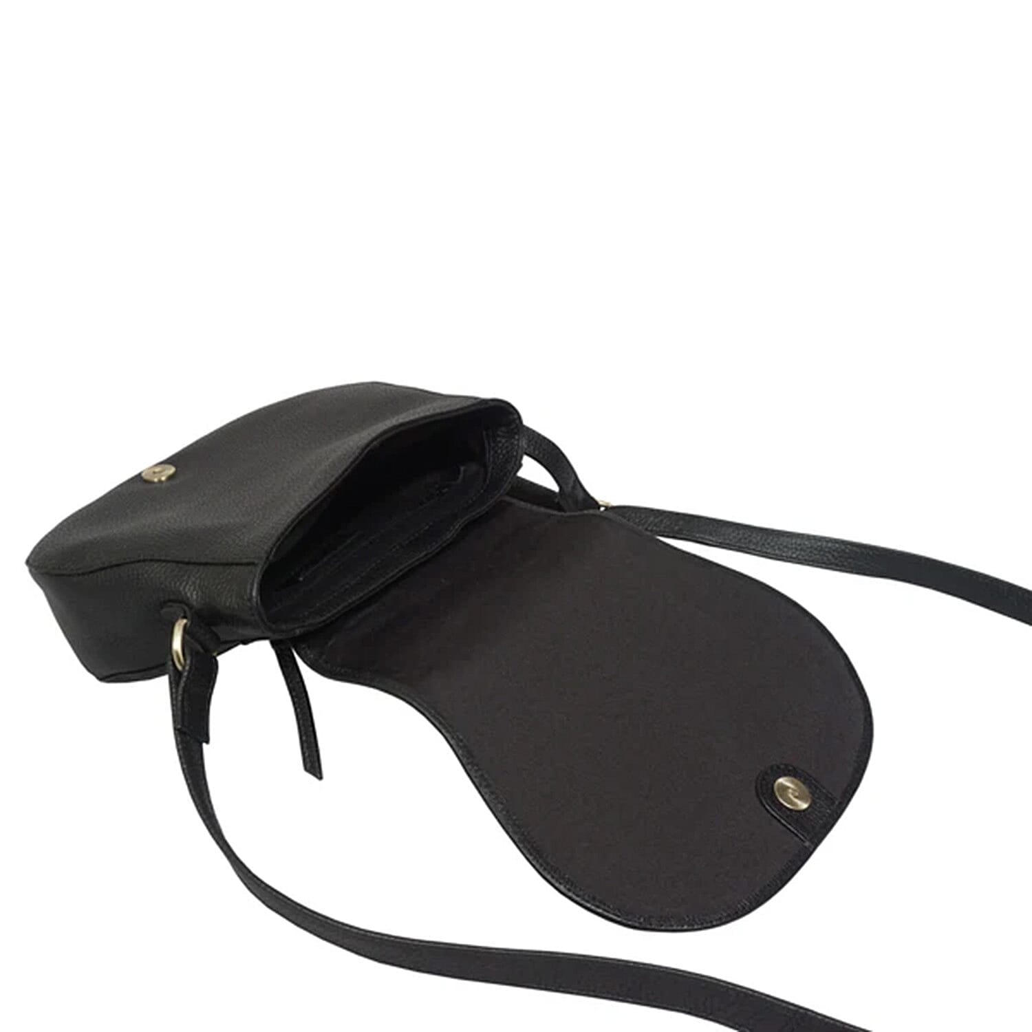 Assots 'Carmel' Limited Edition Soft Pebble Genuine Leather Crossbody Bag - Black