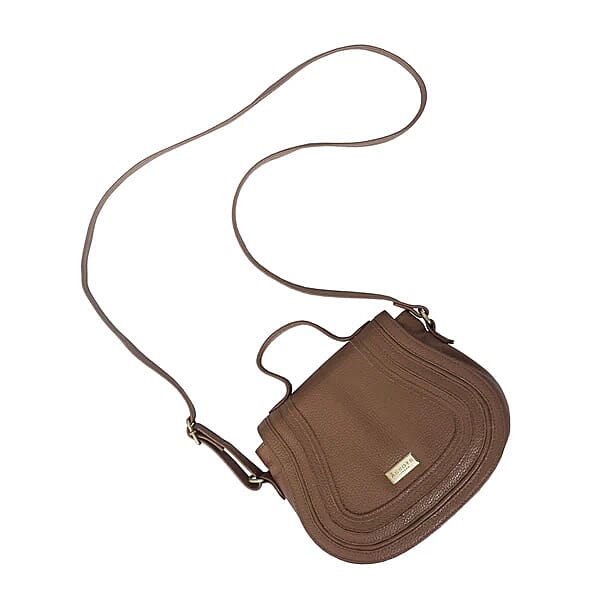 Assots 'Carmel' Limited Edition Soft Pebble Genuine Leather Crossbody Bag - Tan