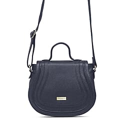 Assots 'Carmel' Limited Edition Soft Pebble Genuine Leather Crossbody Bag - Violet Blue