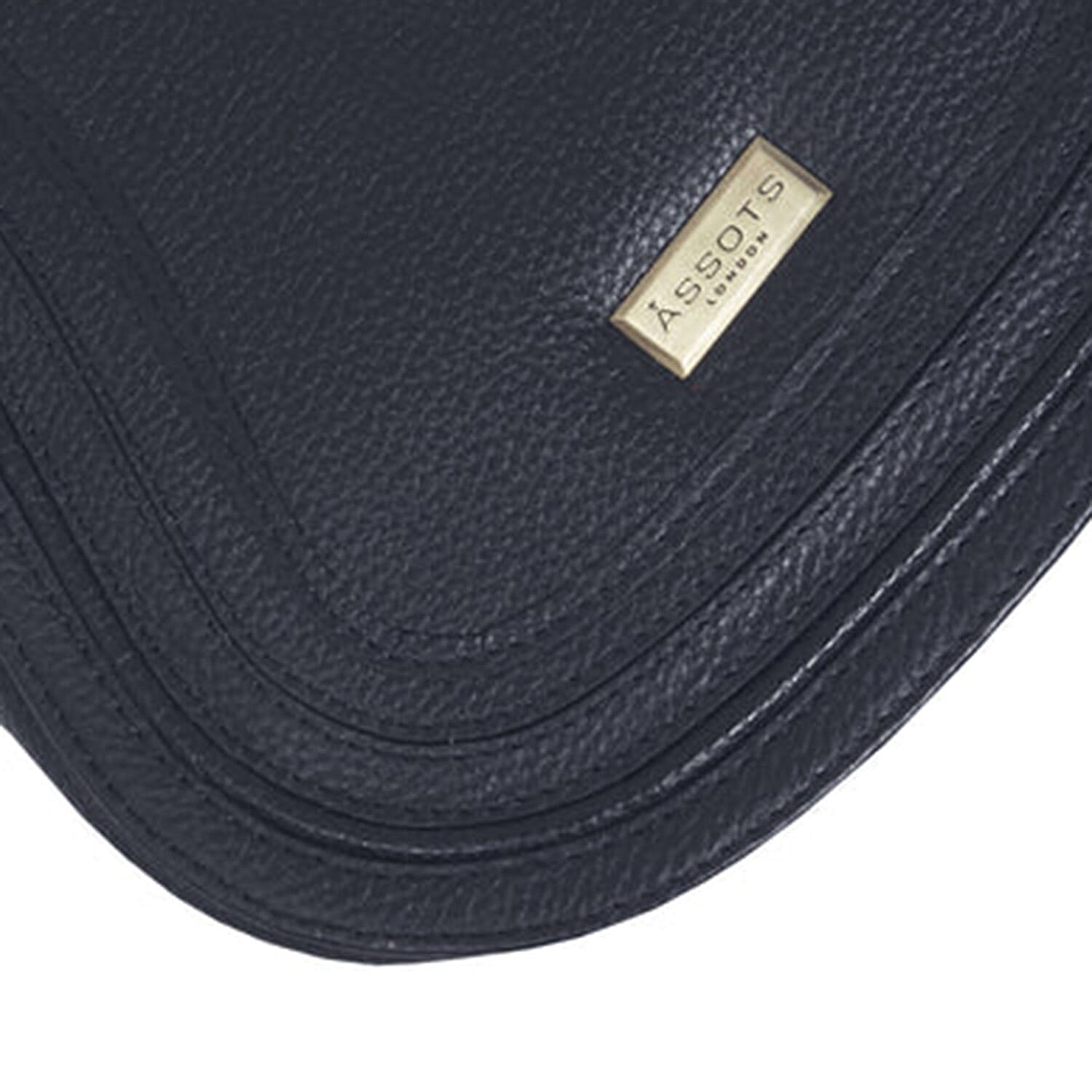 Assots 'Carmel' Limited Edition Soft Pebble Genuine Leather Crossbody Bag - Navy