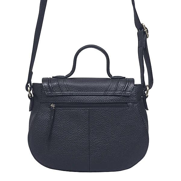 Assots 'Carmel' Limited Edition Soft Pebble Genuine Leather Crossbody Bag - Navy