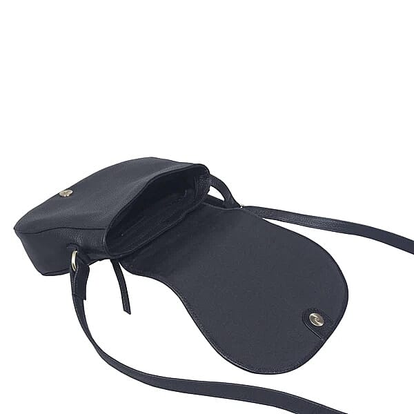 Assots 'Carmel' Limited Edition Soft Pebble Genuine Leather Crossbody Bag - Navy