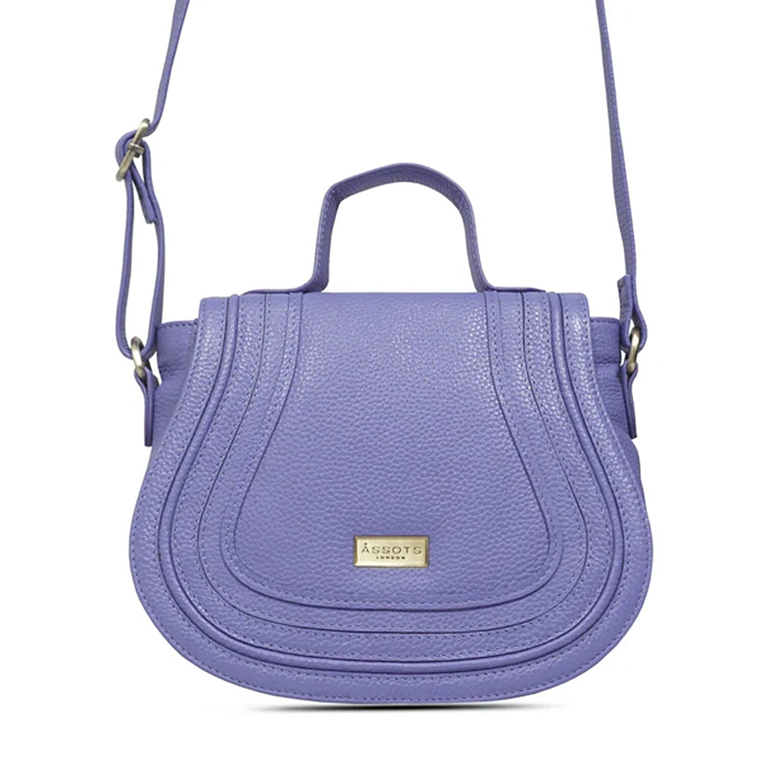 Assots 'Carmel' Limited Edition Soft Pebble Genuine Leather Crossbody Bag - Violet Blue