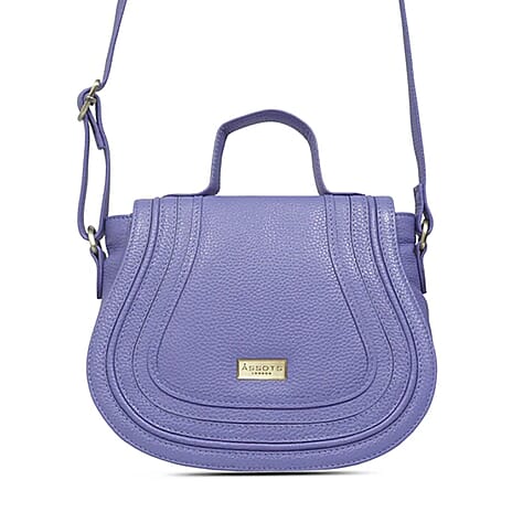 Assots 'Carmel' Limited Edition Soft Pebble Genuine Leather Crossbody Bag - Violet Blue