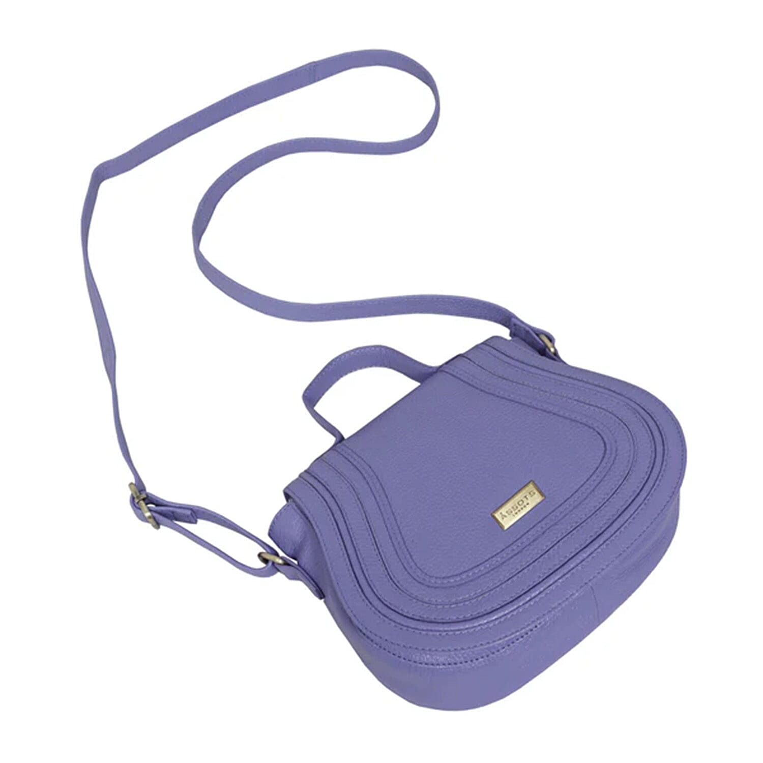 Assots 'Carmel' Limited Edition Soft Pebble Genuine Leather Crossbody Bag - Violet Blue