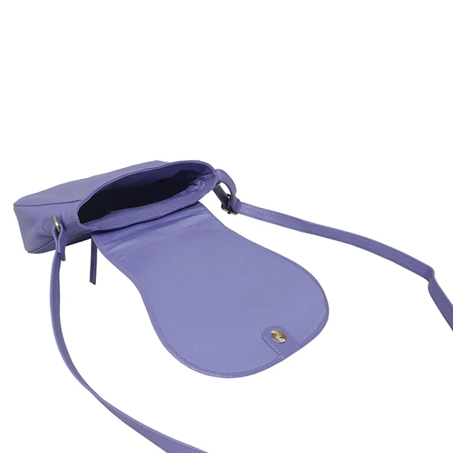 Assots 'Carmel' Limited Edition Soft Pebble Genuine Leather Crossbody Bag - Violet Blue