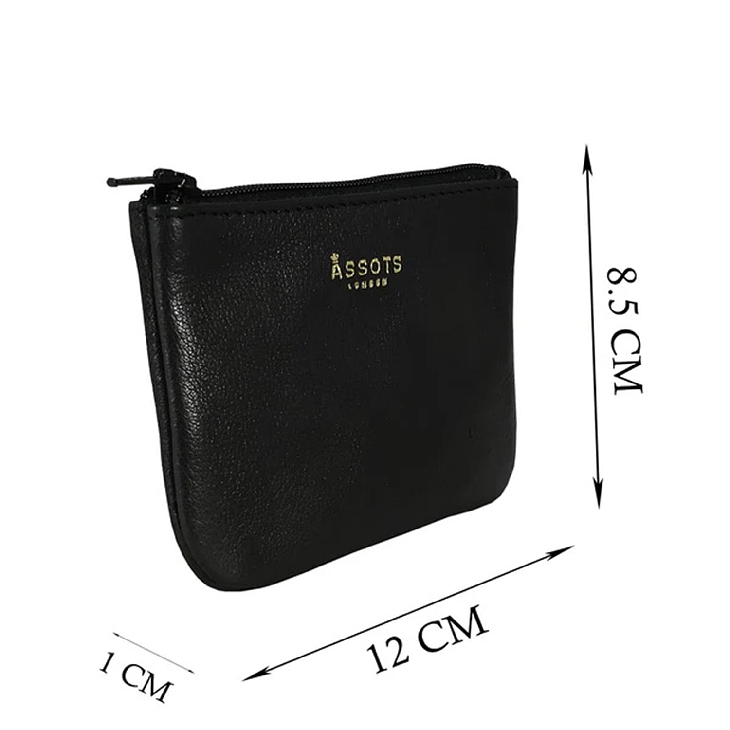 Assots 'Poppy' Handcrafted Genuine Leather Coin Pouch - Black