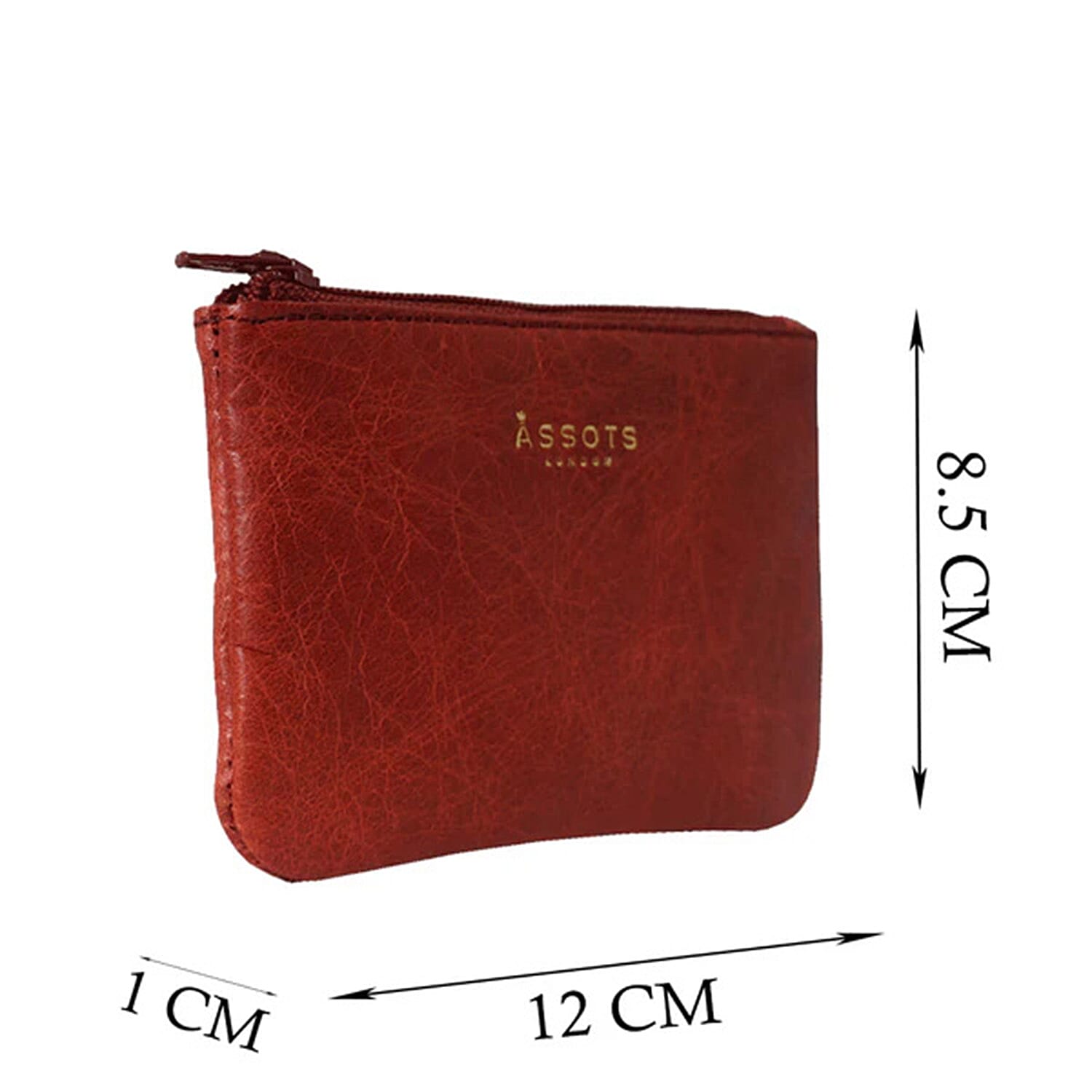 Assots 'Poppy' Handcrafted Genuine Leather Coin Pouch - Red