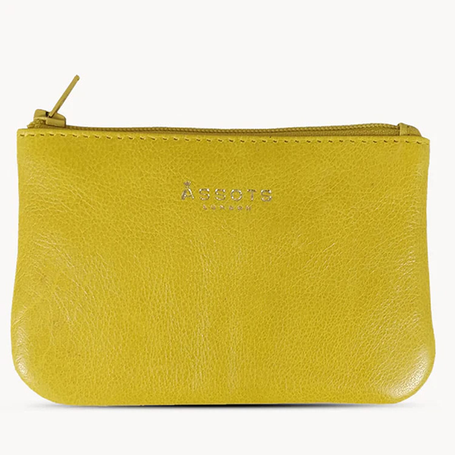 Assots 'Poppy' Handcrafted Genuine Leather Coin Pouch - Yellow