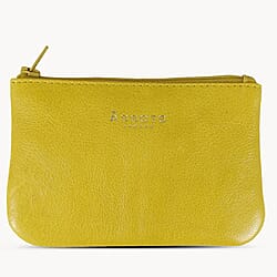 Assots 'Poppy' Handcrafted Genuine Leather Coin Pouch - Yellow