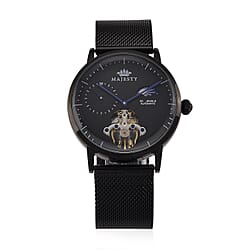 MAJESTY Multifunction LiaoCheng Automatic 3ATM WR Green Dial - Gold Case Mens Watch with Gold Stainless Steel Mesh Strap