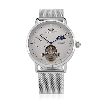 https://tjcuk.sirv.com/Products/85/0/8504985/MAJESTY-Multifunction-LiaoCheng-Automatic-3ATM-WR-White-Dial-Silver-Ca_8504985.jpg?w=342&h=342