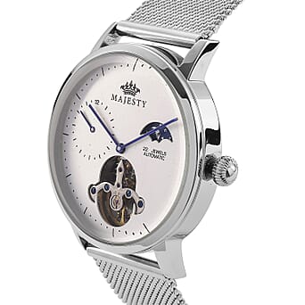 https://tjcuk.sirv.com/Products/85/0/8504985/MAJESTY-Multifunction-LiaoCheng-Automatic-3ATM-WR-White-Dial-Silver-Ca_8504985_3.jpg?w=342&h=342