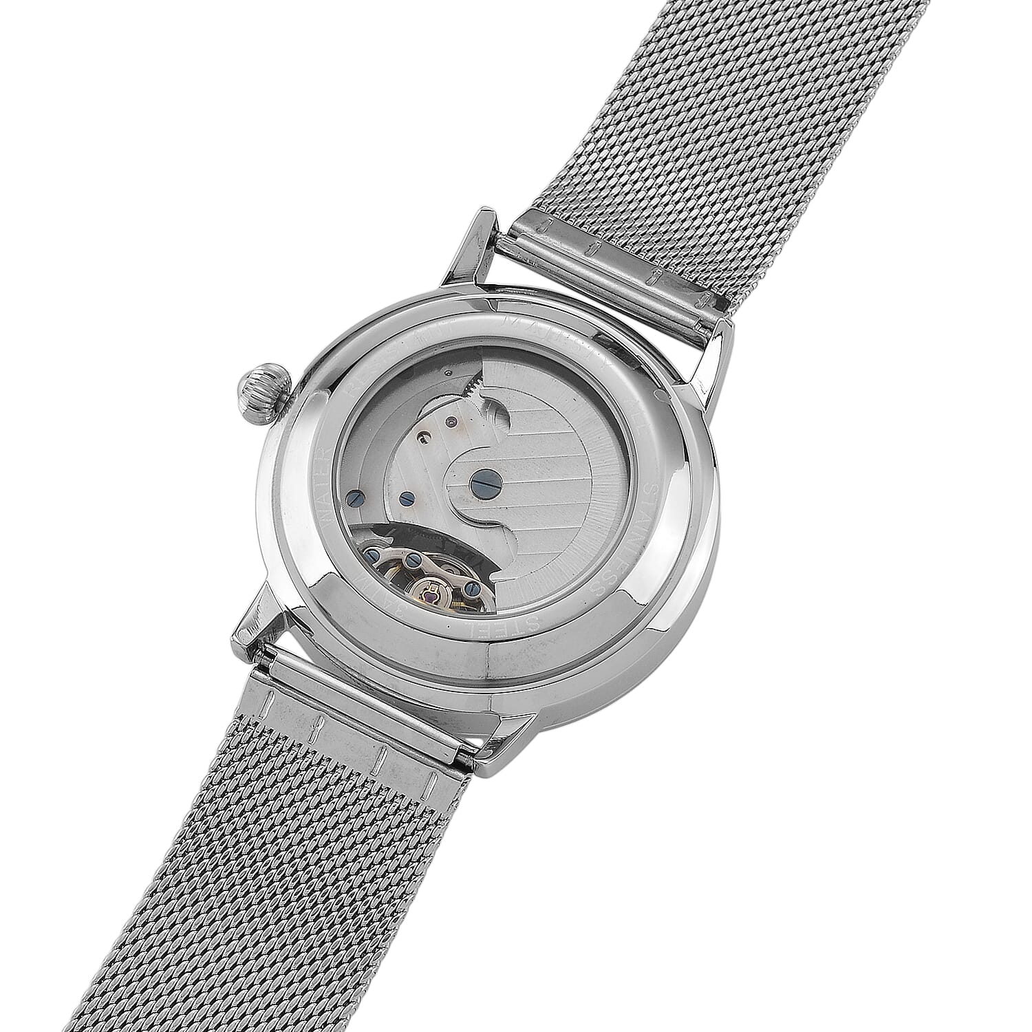 MAJESTY Multifunction LiaoCheng Automatic 3ATM WR White Dial - Silver Case Mens Watch with Silver Stainless Steel Mesh Strap