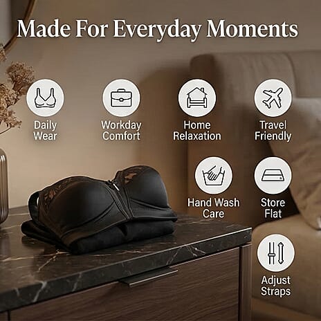 Marlon Full Cup Soft Front Fastening Brassiere (Size 34C) - Black