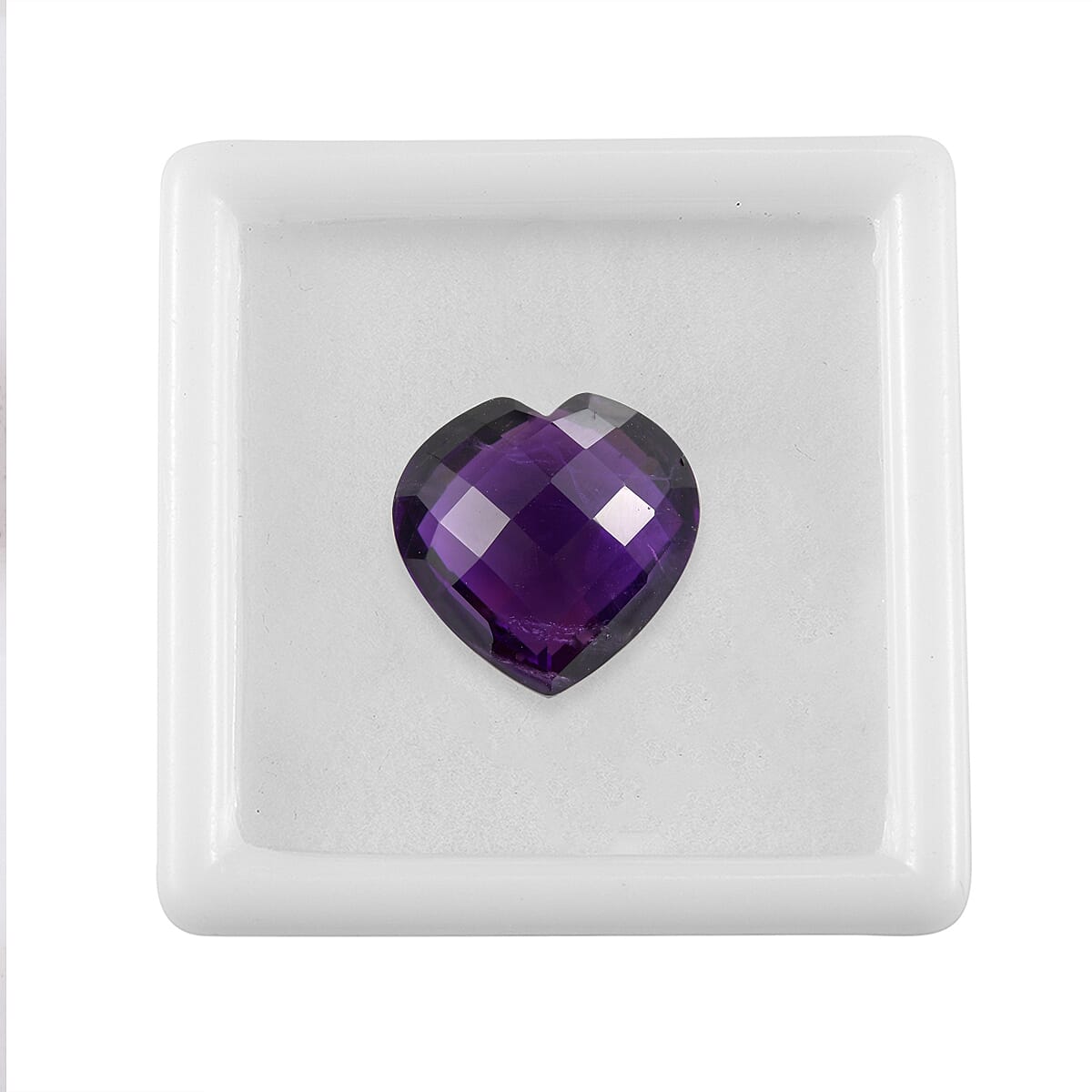 African Amethyst Heart 16 mm Gemstone, 11.94 Ct