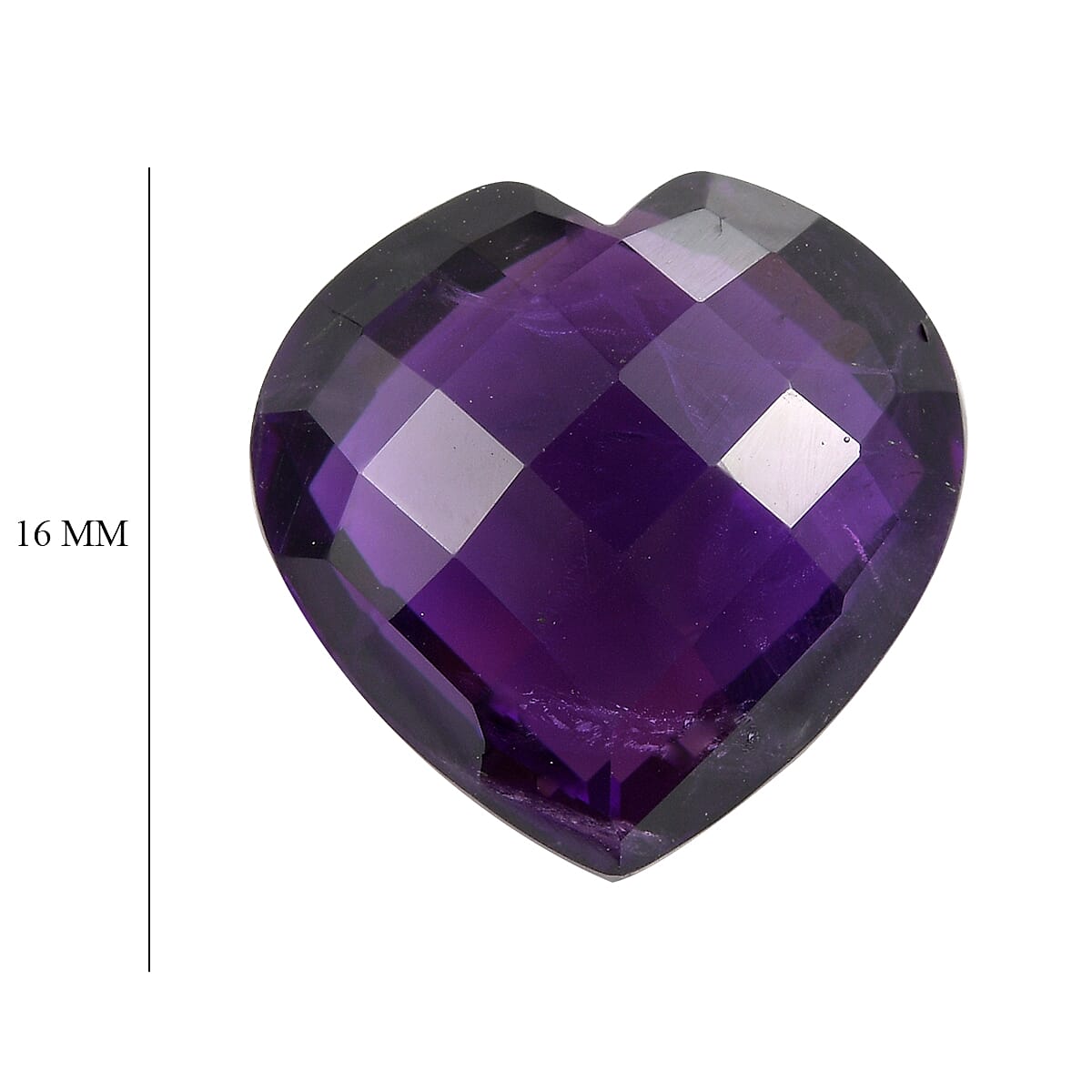 African Amethyst Heart 16 mm Gemstone, 11.94 Ct