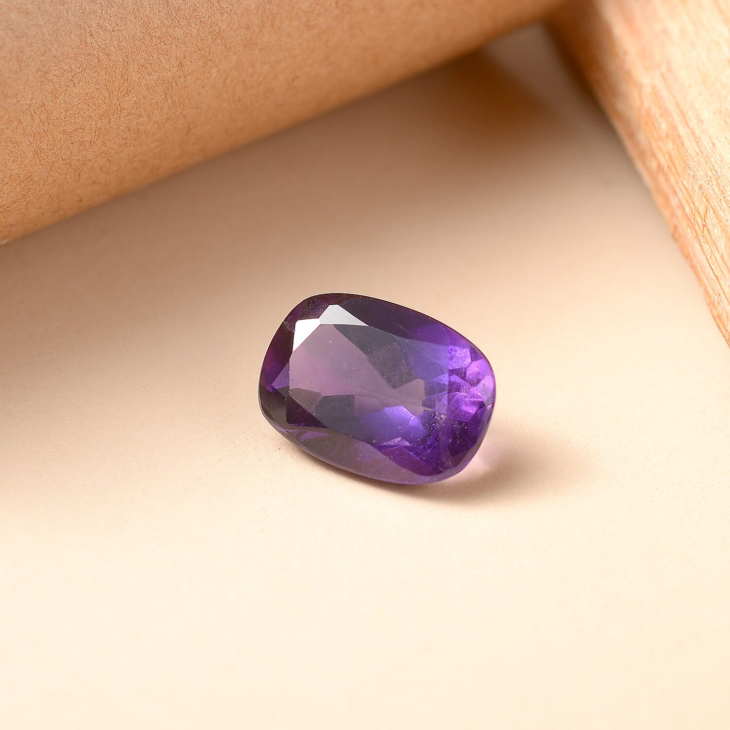 African Amethyst Cushion Cut 14X10 mm Gemstone, 5.77 Ct