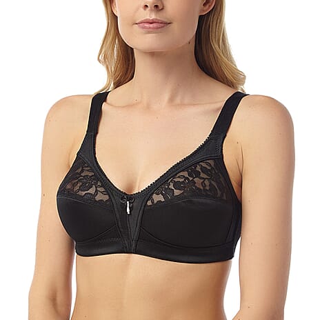 Marlon Full Cup Soft Front Fastening Brassiere (Size 36D) - Black