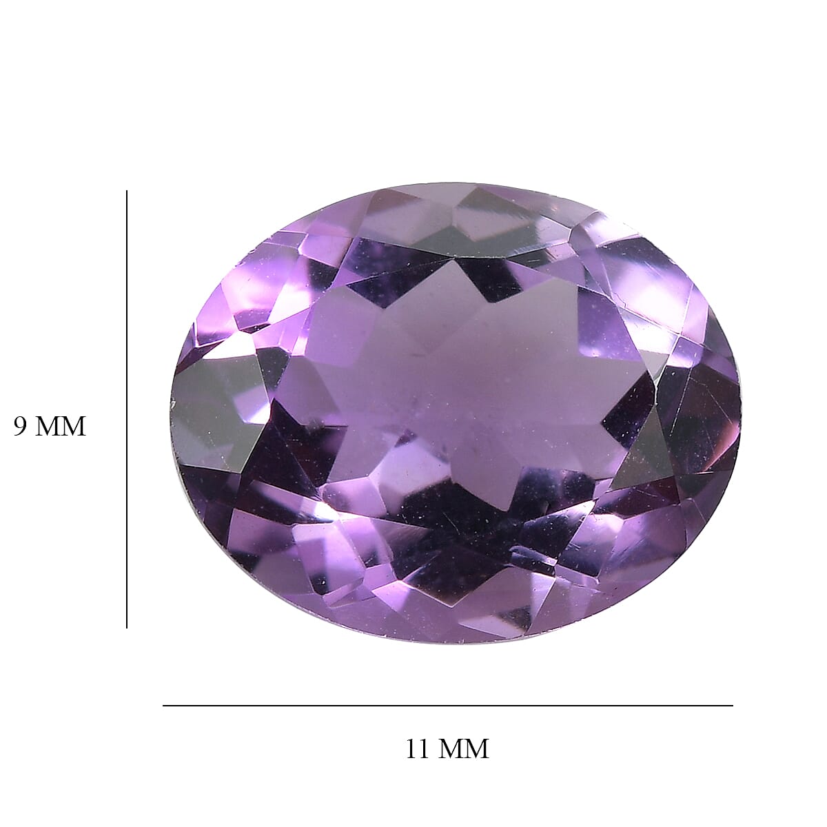 African Amethyst Oval Cut Cut 11X9 mm Gemstone, 3.32 Ct