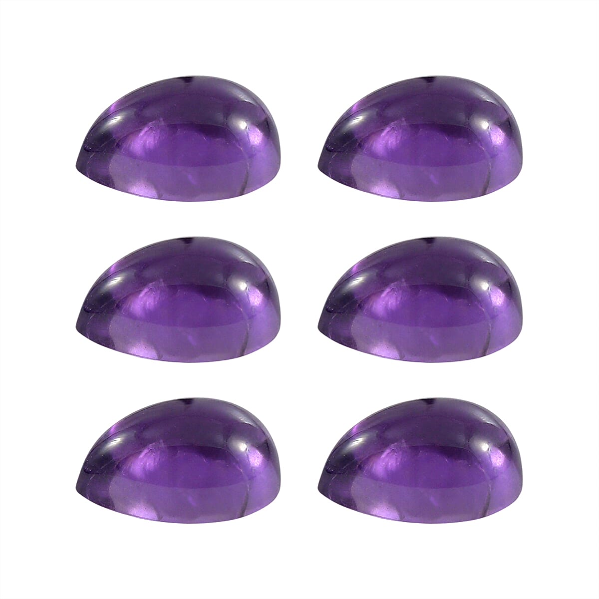 Set Of 6 African Amethyst Pear 5X3 mm Gemstone, 1.45 Ct