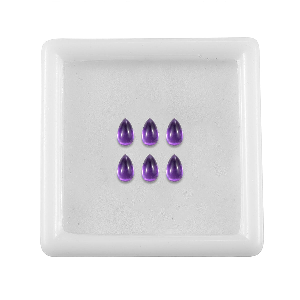 Set Of 6 African Amethyst Pear 5X3 mm Gemstone, 1.45 Ct