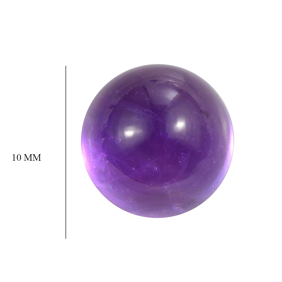 African Amethyst Round 10 mm Gemstone, 4.55 Ct