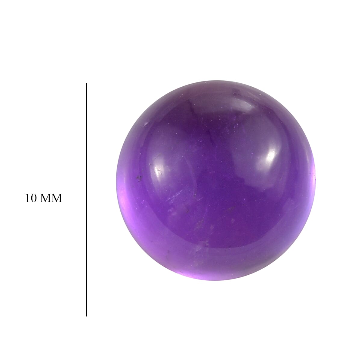 African Amethyst Round 10 mm Gemstone, 4.51 Ct