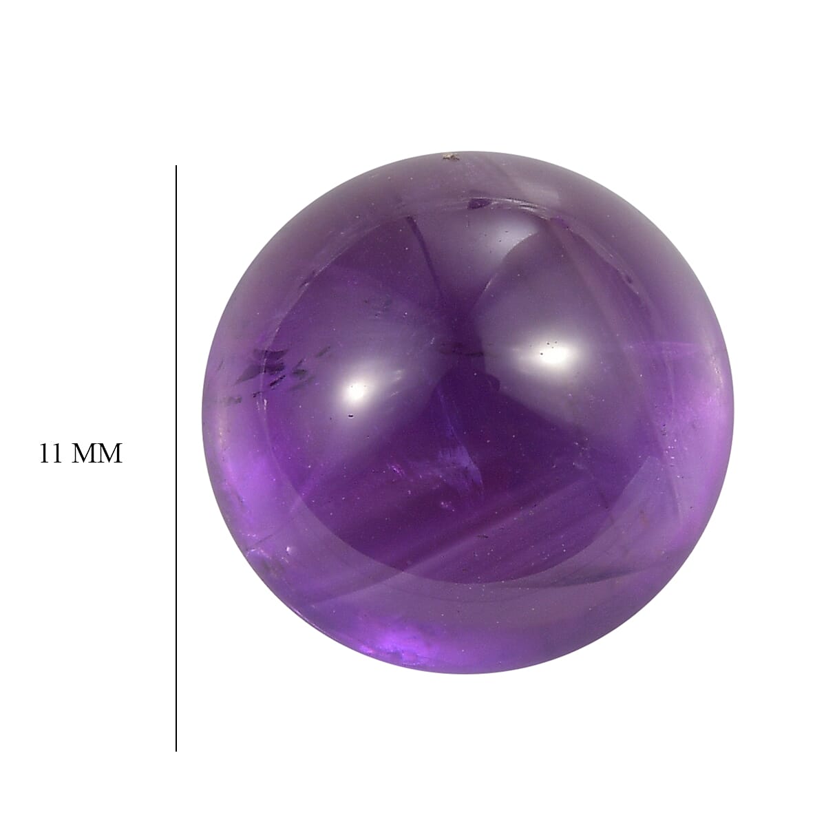 African Amethyst Round 11 mm Gemstone, 5.04 Ct