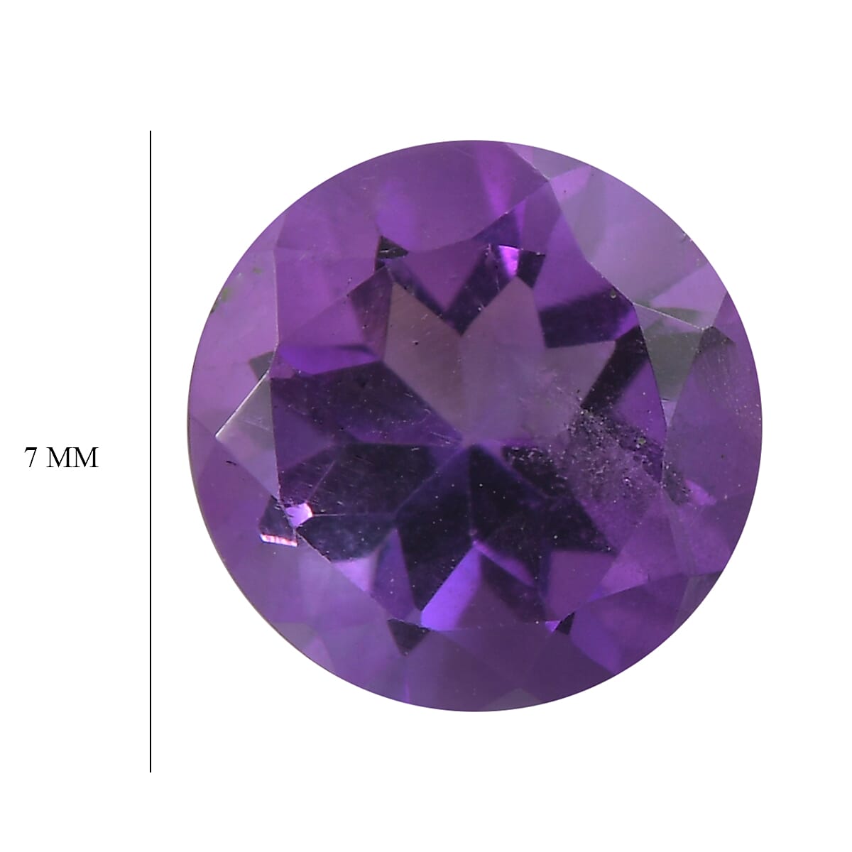 African Amethyst Round 7 mm Gemstone, 1.13 Ct