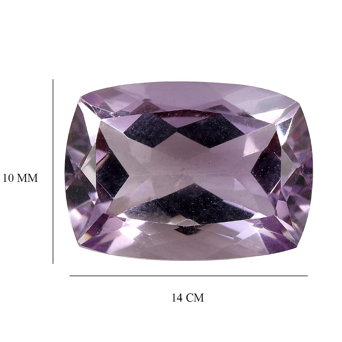 Pink Amethyst Cushion Cut 14X10 mm Gemstone, 6.71 Ct