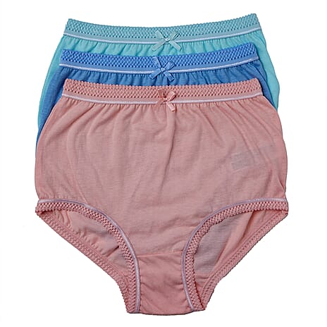Marlon Womens Pack Of 3 100% Cotton Assorted Pastel Maxi Briefs (Size 20 to 22) - Multi