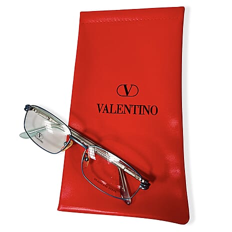 Valentino Blue Metal Rectangular Readers (Power 3.5)