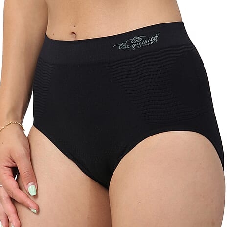 Exquisite Elegance Light Control Briefs (Size M, 12-14) - Black