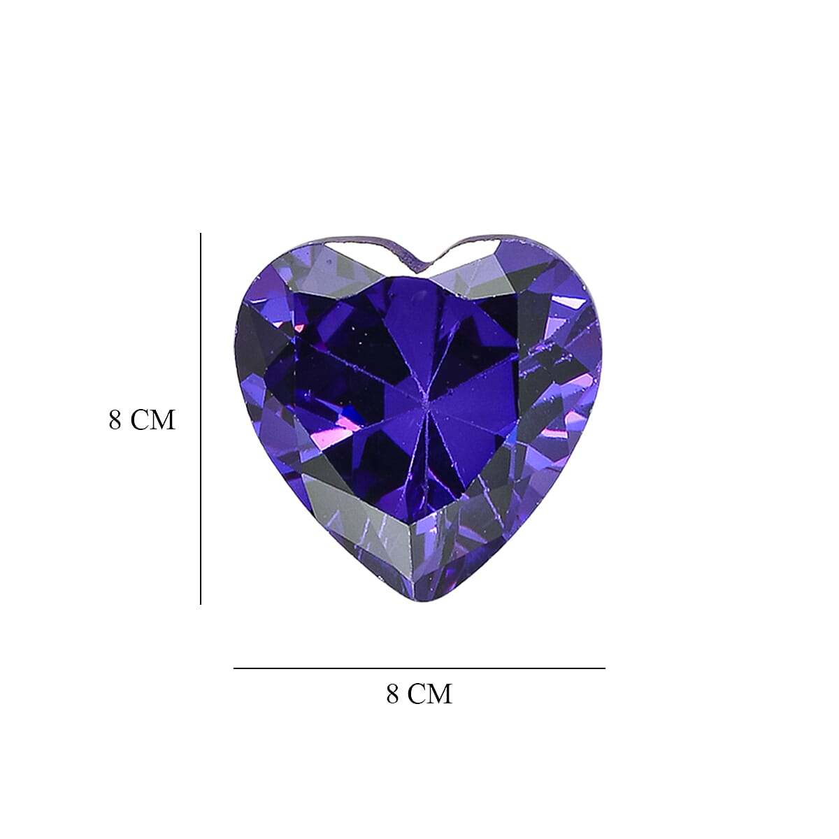 Set Of 2 Blue Cubic Zirconia Heart 8 mm Gemstone, 6.00 Ct