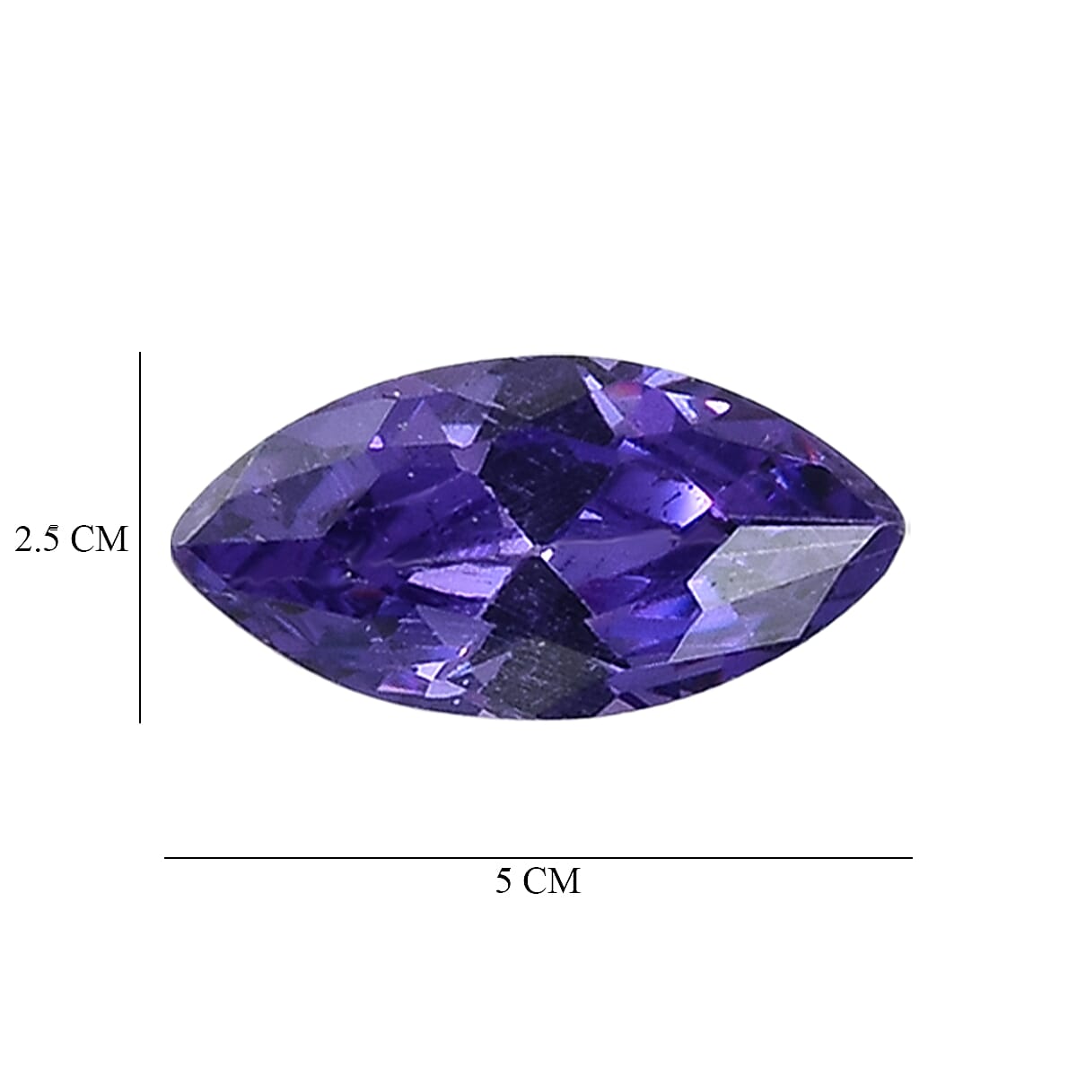 Set Of 4 Blue Cubic Zirconia Marquee 5X2.5 mm Gemstone, 0.78 Ct