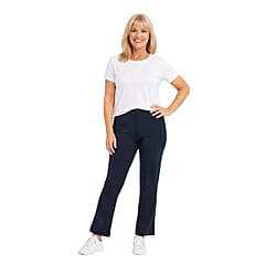 Emma Ribbed bootcut elastic trousers