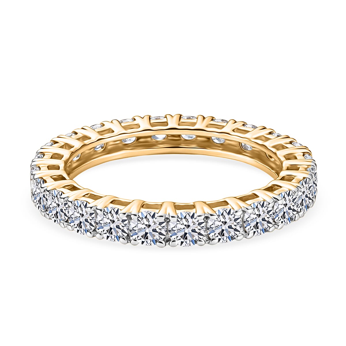 Luxuriant 9K Yellow Gold SGL Certified VS-E-F Lab Grown Diamond  Band Ring 2.07 Ct, Gold Wt. 2.35 Gms