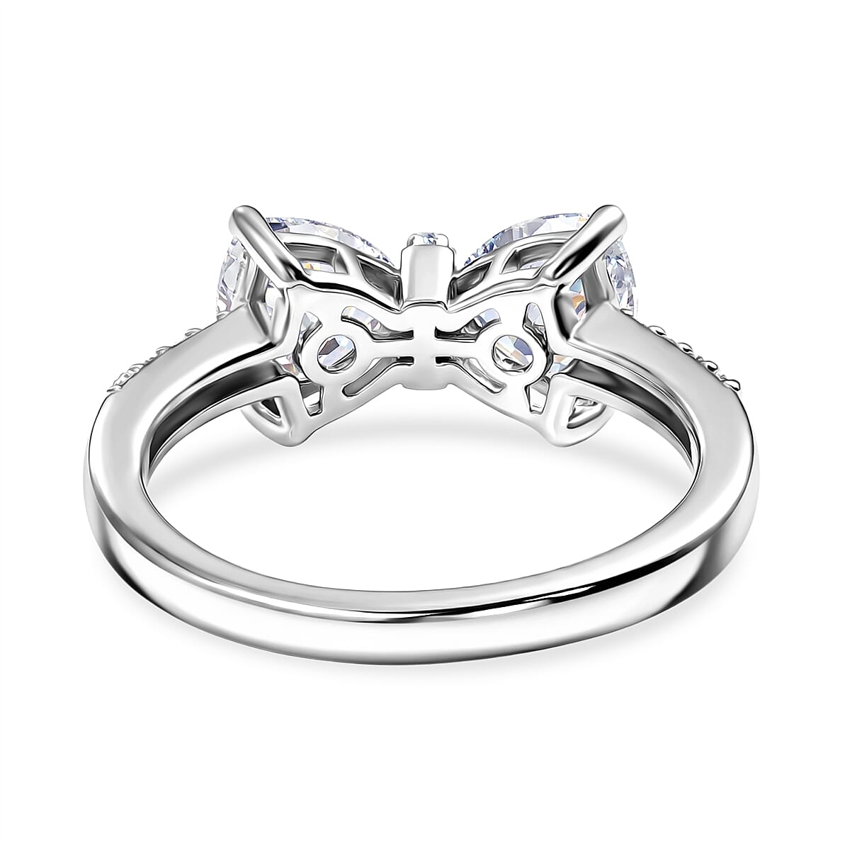 D'Joy Mystic Topaz & White Zircon Ring in Platinum Overlay Sterling Silver 1.98 Ct.