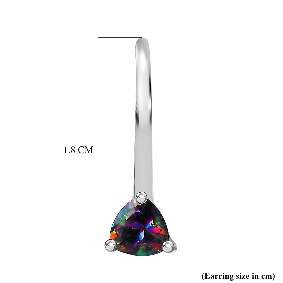D'Joy Mystic Topaz Solitaire Lever Back Earring in Platinum Overlay Sterling Silver 1.08 Ct.